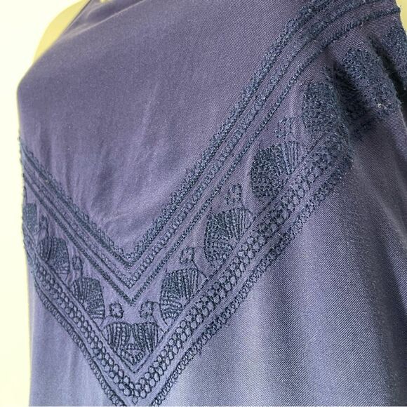 Francescas ALYA Ombre Summer Dress Size M Tiered Shark Bite Embroidery Racerback - Picture 6 of 15